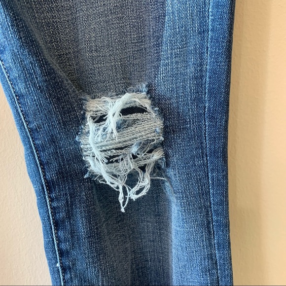 La’gence High Line hi rise skinny medium wash distressed chewed hem women sz 28 - Picture 4 of 10